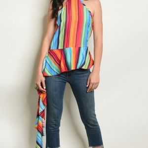 Cheeky Women's Serape Design Halter Top Size Small